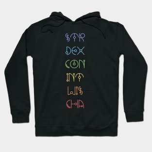 Character Abilities - Dungeons and Dragons Rainbow Hoodie